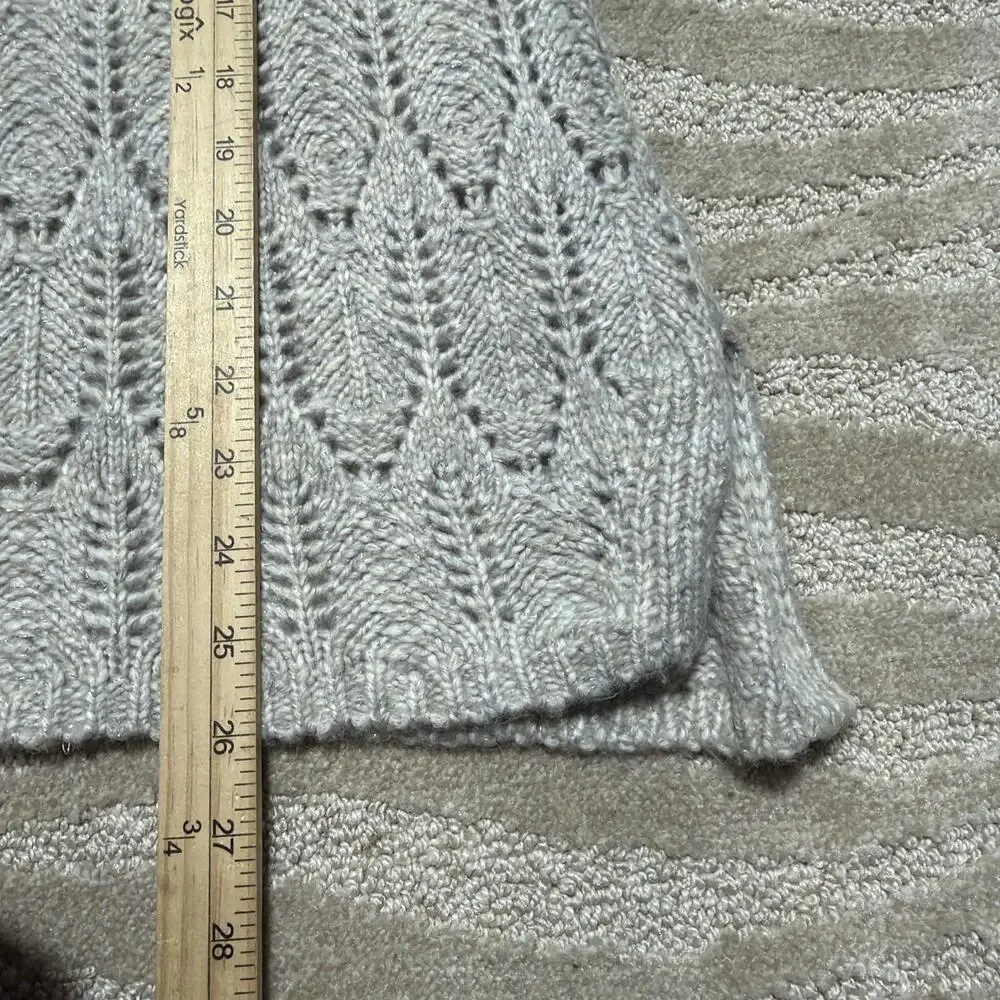 White House Black Market Sweater Cowl Neck Womens Medium Gray Shimmer New W Tags